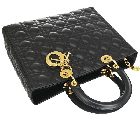 Authenticity Guarantee CHRISTIAN DIOR Lady Cannage Hand Tote Bag - Picture 3 of 16